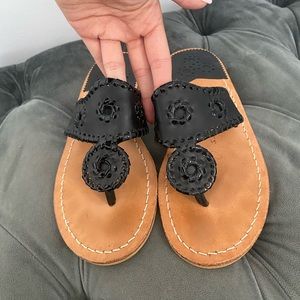 Jack Rogers Whipstitch Flat Sandal - all black